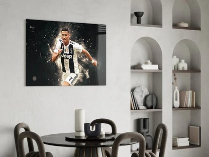 Christiano Ronaldo Glass Wall Art - LUXARTDECO