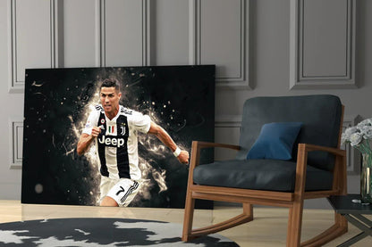 Christiano Ronaldo Glass Wall Art - LUXARTDECO