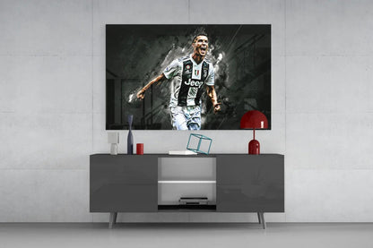 Christiano Ronaldo Glass Wall Art - LUXARTDECO