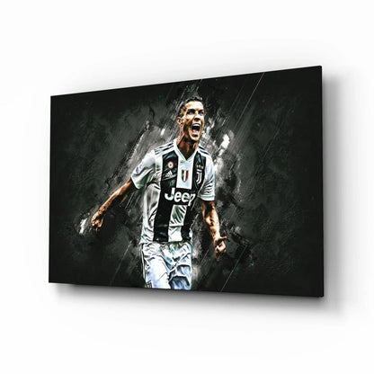 Christiano Ronaldo Glass Wall Art - LUXARTDECO