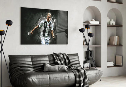 Christiano Ronaldo Glass Wall Art - LUXARTDECO
