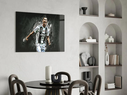 Christiano Ronaldo Glass Wall Art - LUXARTDECO