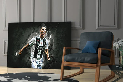 Christiano Ronaldo Glass Wall Art - LUXARTDECO