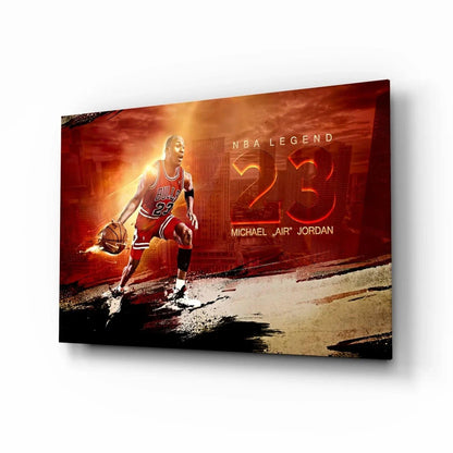 Michael Jordan Glass Wall Art - LUXARTDECO