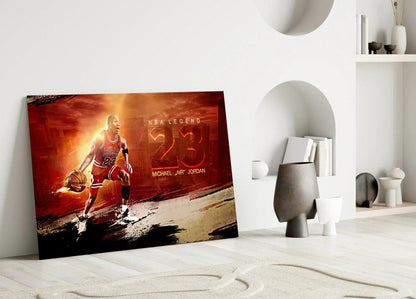 Michael Jordan Glass Wall Art - LUXARTDECO