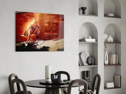 Michael Jordan Glass Wall Art - LUXARTDECO