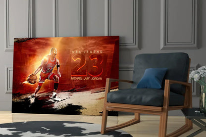 Michael Jordan Glass Wall Art - LUXARTDECO
