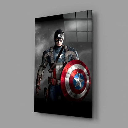 Captain America Glass Wall Art - LUXARTDECO