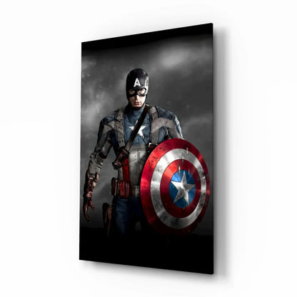 Captain America Glass Wall Art - LUXARTDECO