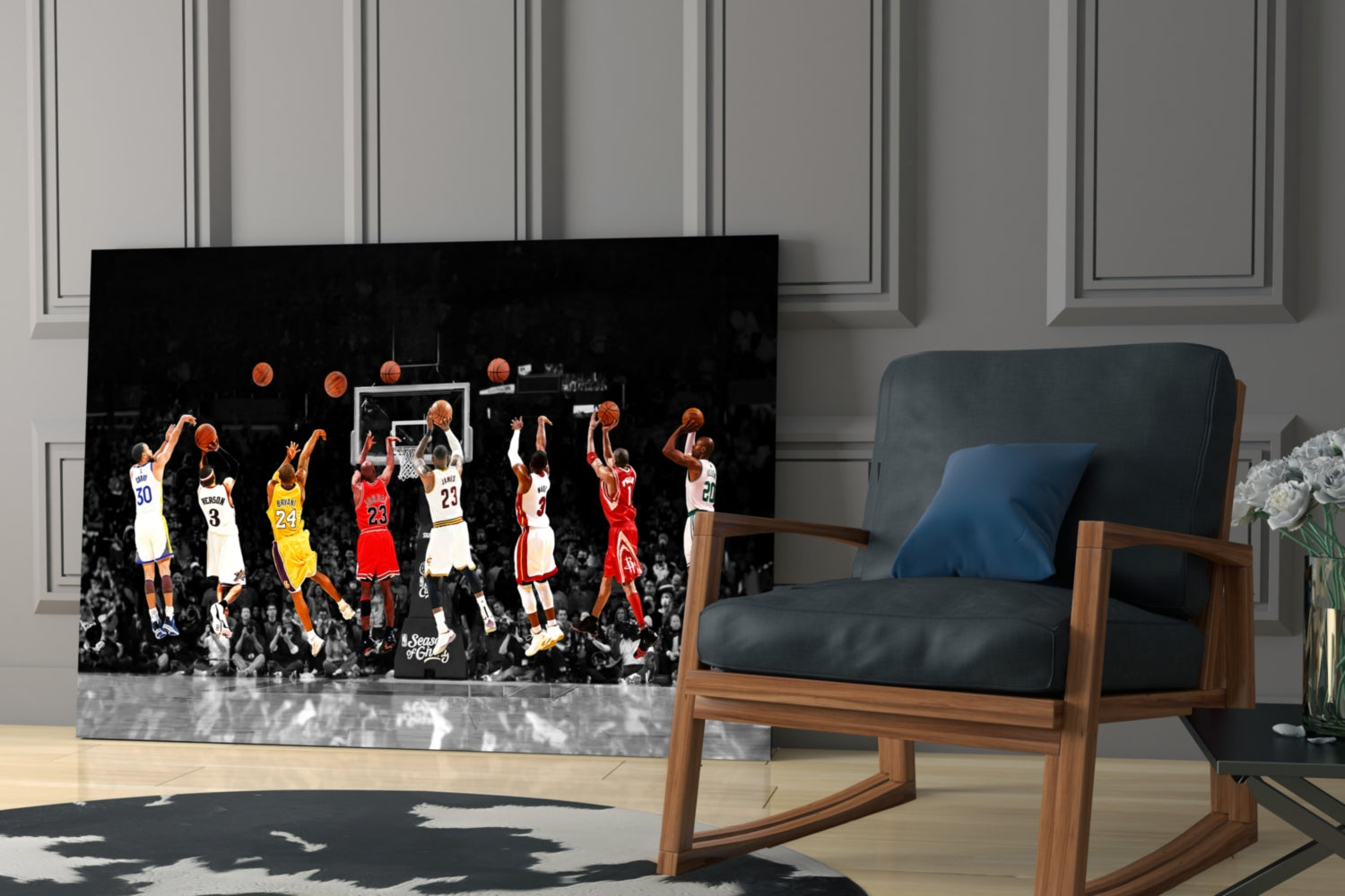 NBA All Stars Glass Wall Art