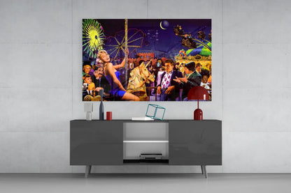 Marilyn Humphrey Theme Park Tempered Glass Wall Art - Premium Retro Decor - LUXARTDECO