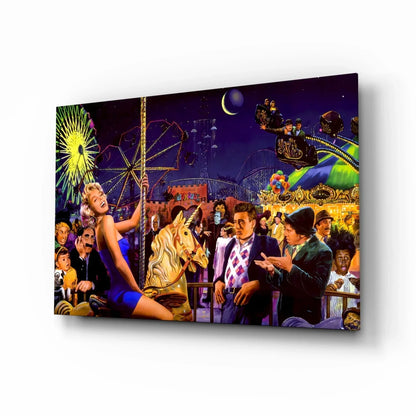 Marilyn Humphrey Theme Park Tempered Glass Wall Art - Premium Retro Decor - LUXARTDECO
