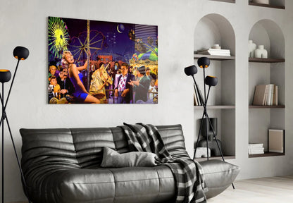 Marilyn Humphrey Theme Park Tempered Glass Wall Art - Premium Retro Decor - LUXARTDECO
