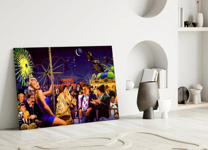 Marilyn Humphrey Theme Park Tempered Glass Wall Art - Premium Retro Decor - LUXARTDECO