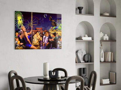 Marilyn Humphrey Theme Park Tempered Glass Wall Art - Premium Retro Decor - LUXARTDECO