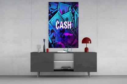 Money Cash Glass Wall Art - LUXARTDECO