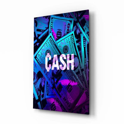 Money Cash Glass Wall Art - LUXARTDECO