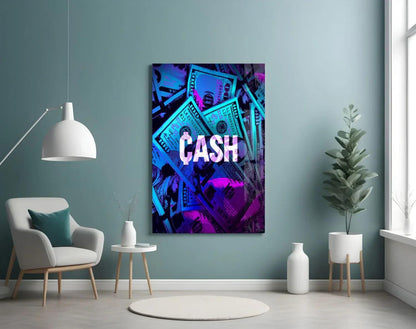 Money Cash Glass Wall Art - LUXARTDECO