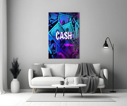Money Cash Glass Wall Art - LUXARTDECO