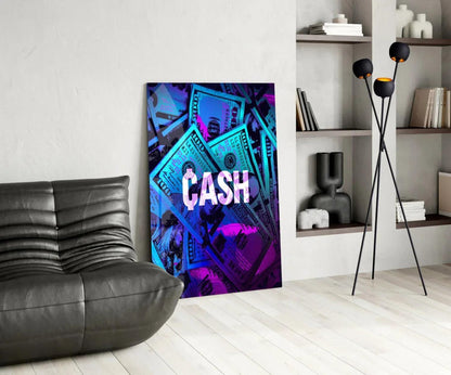 Money Cash Glass Wall Art - LUXARTDECO
