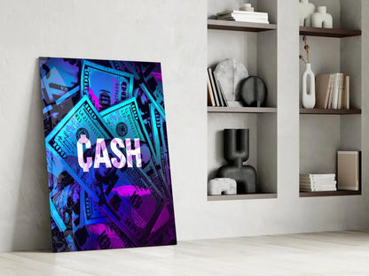 Money Cash Glass Wall Art - LUXARTDECO