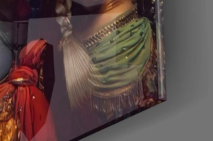 Krishna and Radha Glass Wall Art - LUXARTDECO