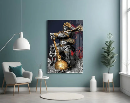 Hanuman Glass Wall Art - LUXARTDECO