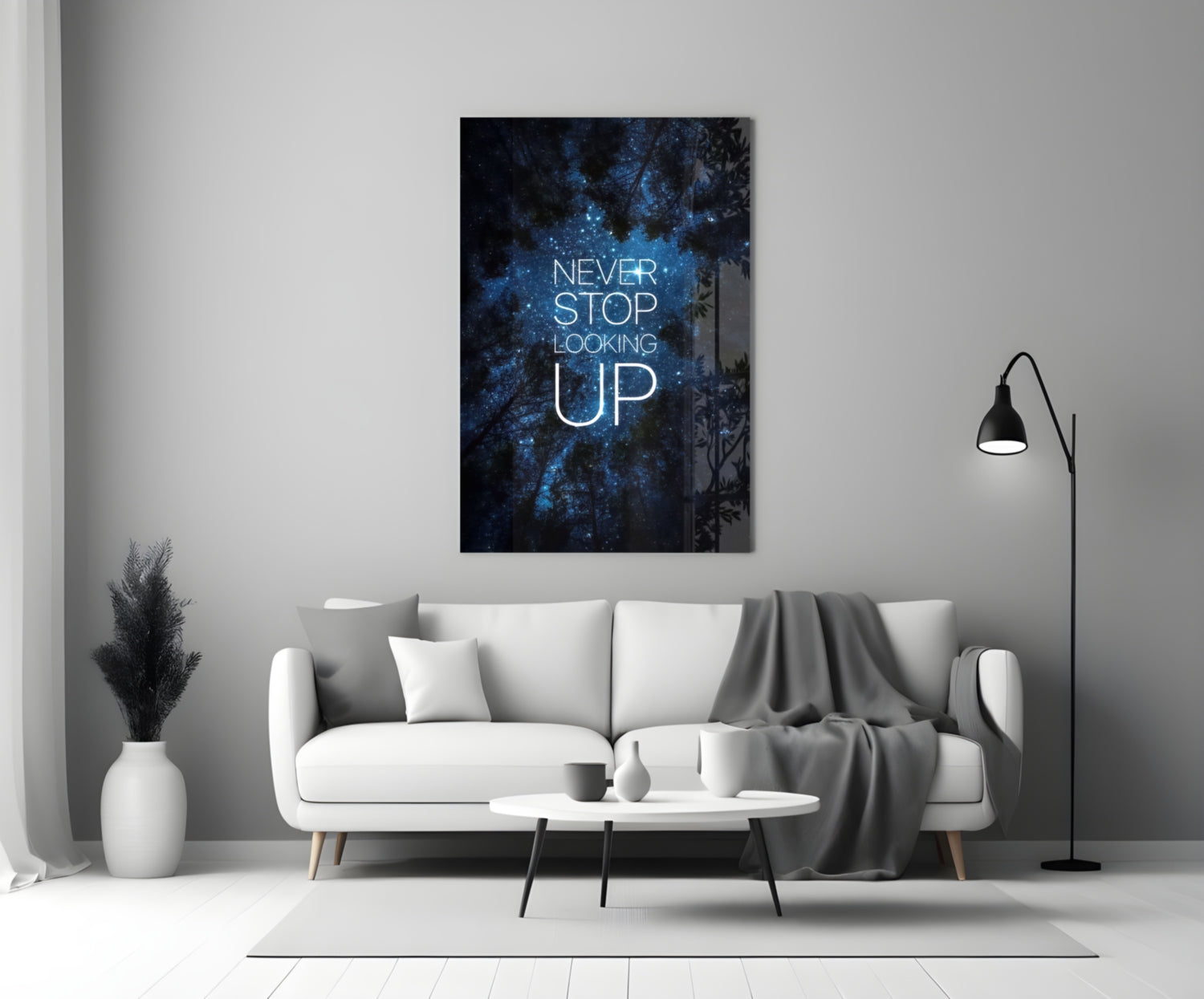 Never Stop Glass Wall Art