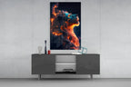 Fire Lion Glass Wall Art - LUXARTDECO