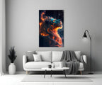 Fire Lion Glass Wall Art - LUXARTDECO