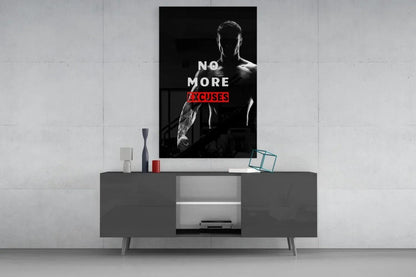 No More Excuses Glass Wall Art - LUXARTDECO