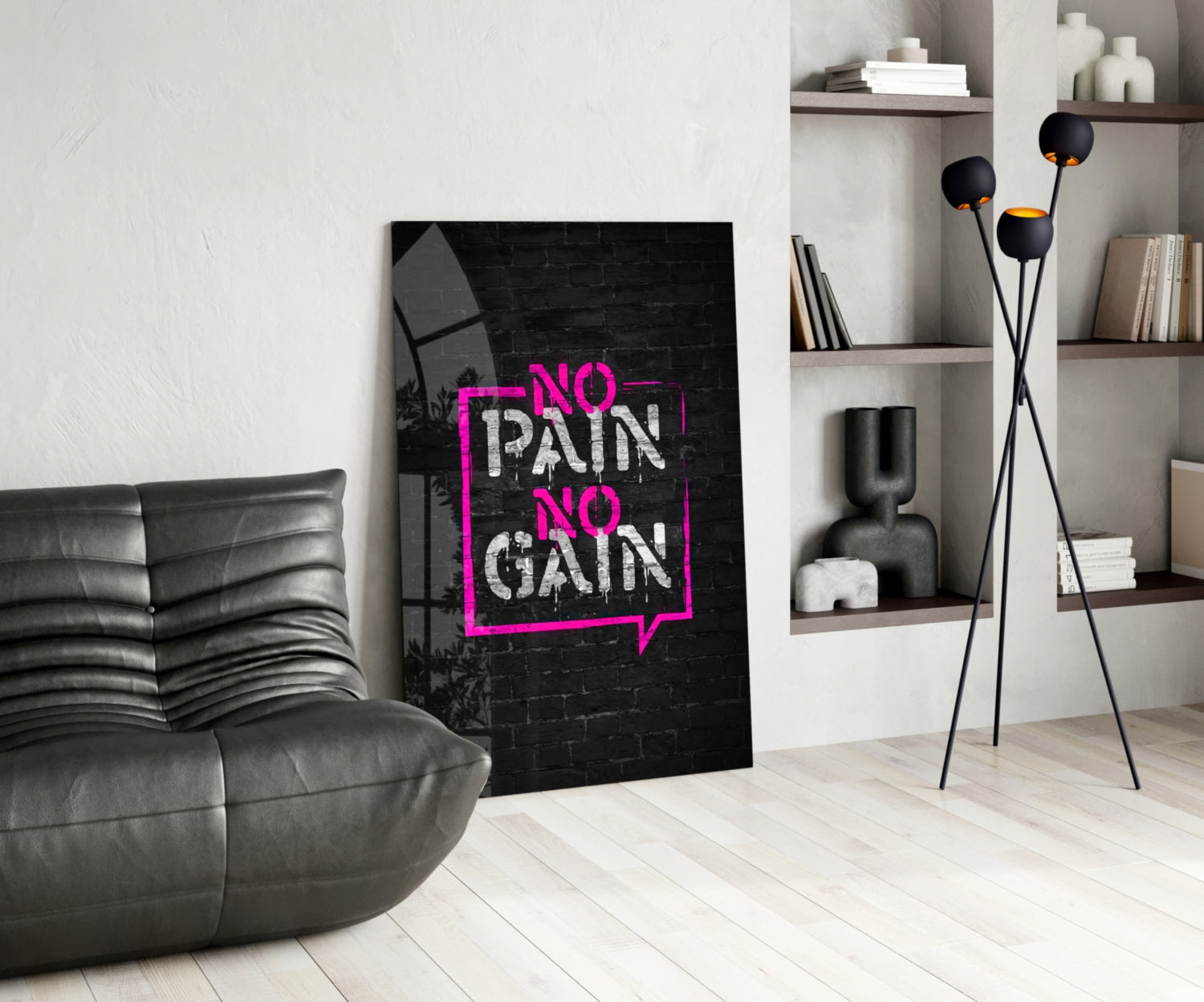 No Pain No Gain Glass Wall Art
