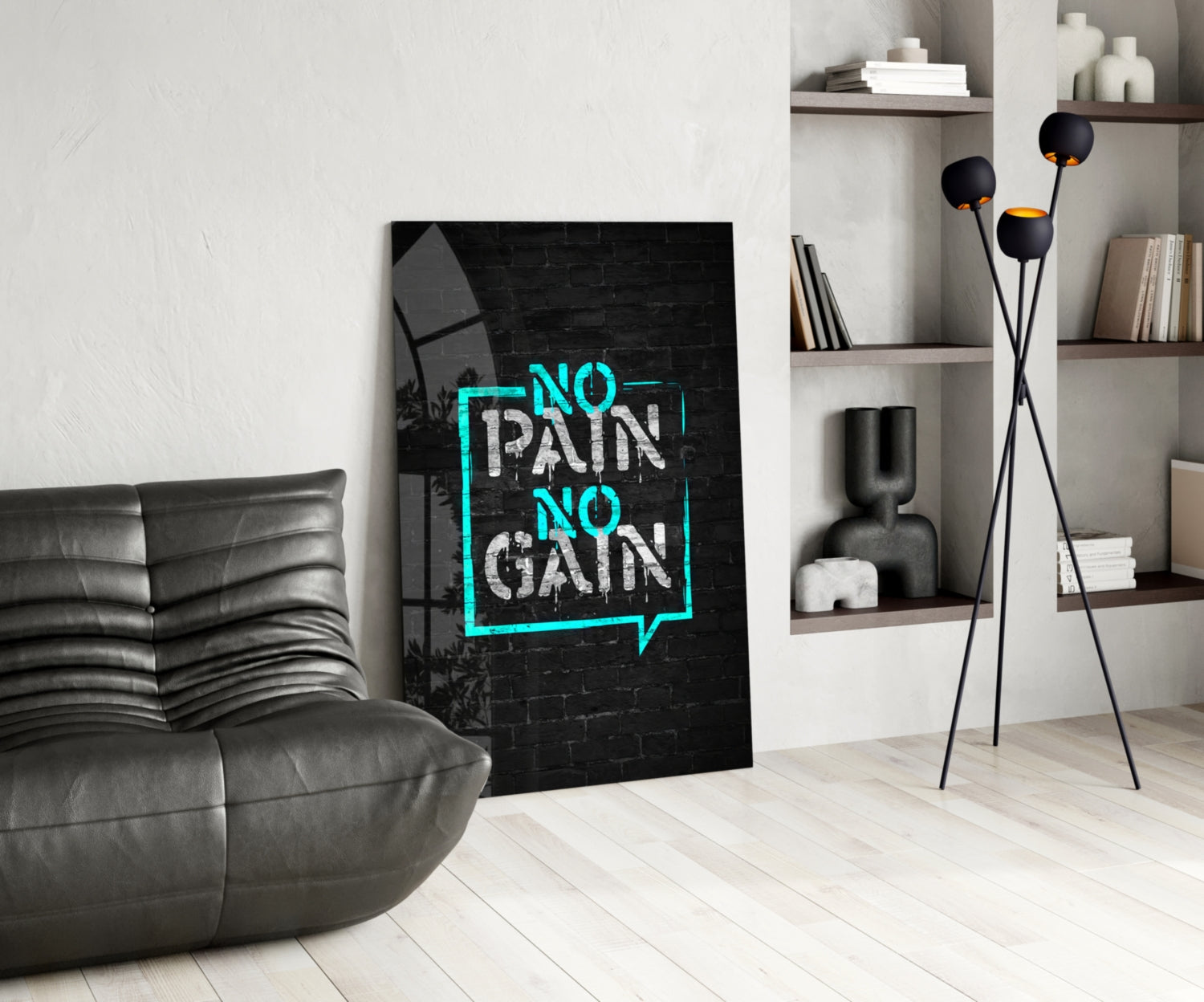 No Pain No Gain Glass Wall Art