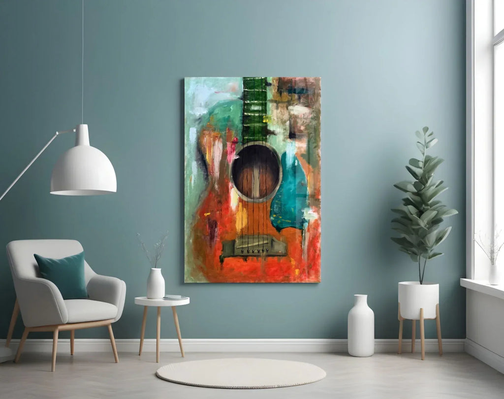 Guitar Glass Wall Art - LUXARTDECO