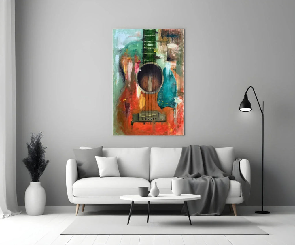 Guitar Glass Wall Art - LUXARTDECO