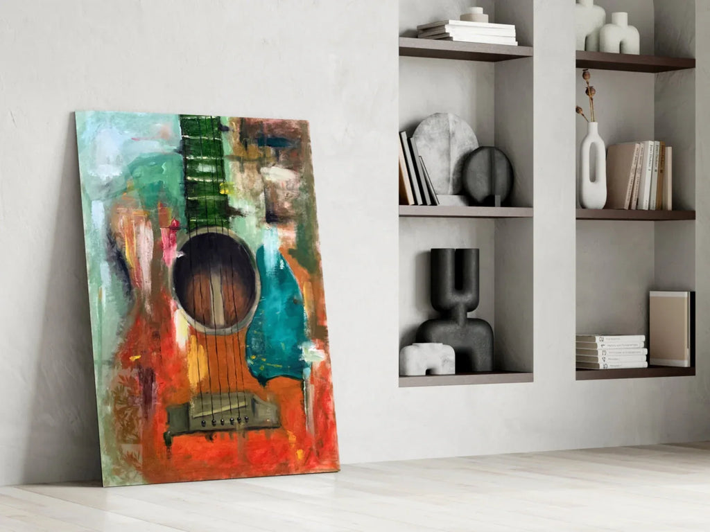 Guitar Glass Wall Art - LUXARTDECO