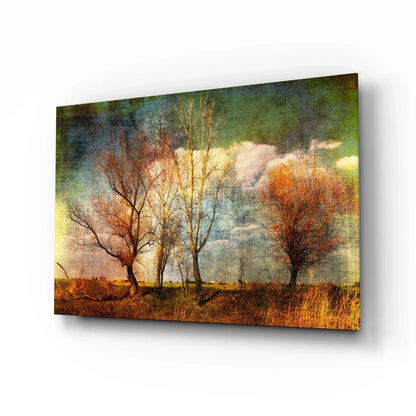 Autumn Trees Glass Wall Art - LUXARTDECO