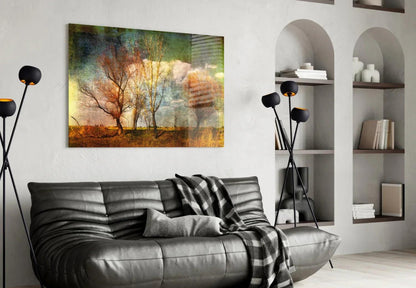 Autumn Trees Glass Wall Art - LUXARTDECO