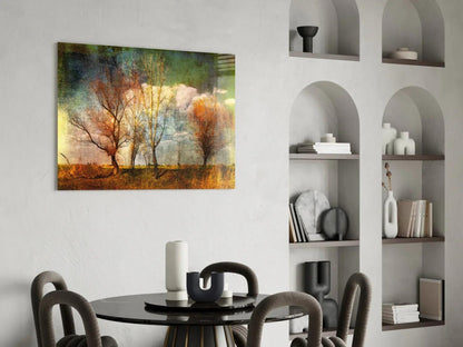 Autumn Trees Glass Wall Art - LUXARTDECO