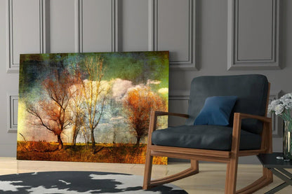Autumn Trees Glass Wall Art - LUXARTDECO