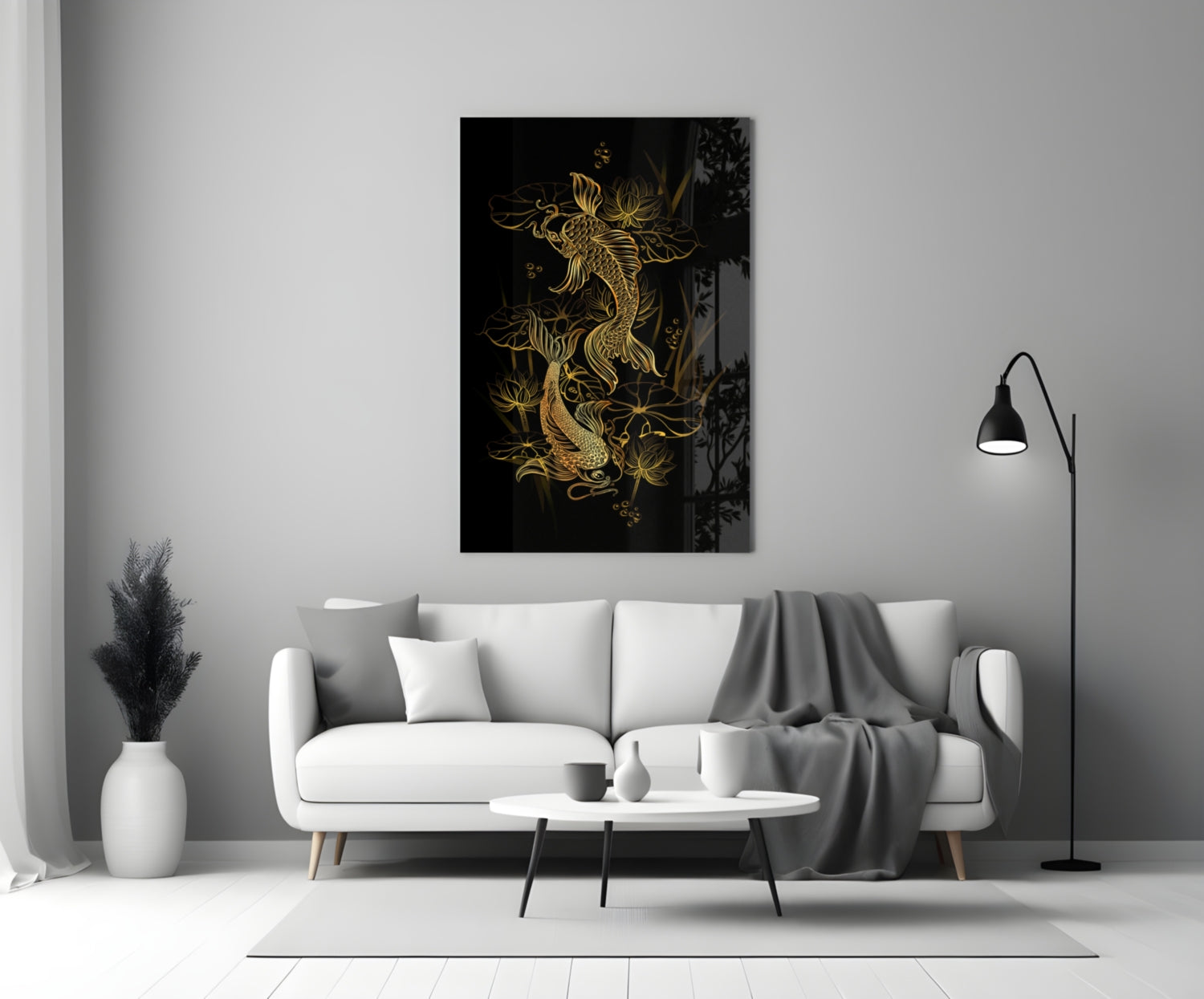 Ying Yang Glass Wall Art