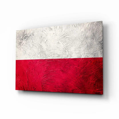 Flag of Poland Glass Wall Art - LUXARTDECO