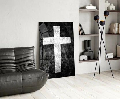 Sacred Cross Glass Wall Art - LUXARTDECO