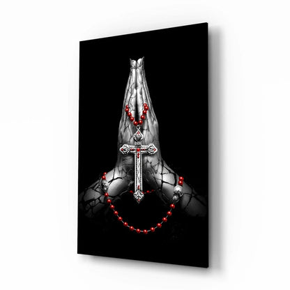 Majestic Cross Glass Wall Art - LUXARTDECO