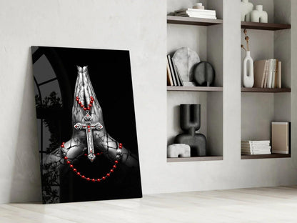Majestic Cross Glass Wall Art - LUXARTDECO