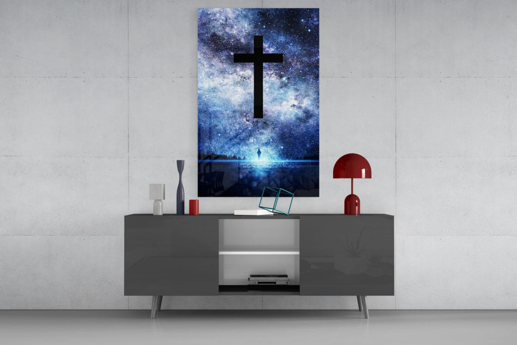 Cross Glass Wall Art