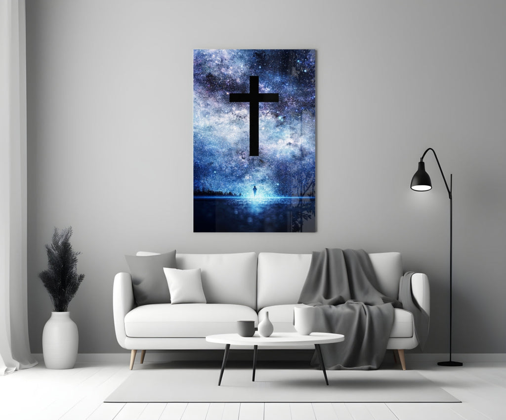 Cross Glass Wall Art