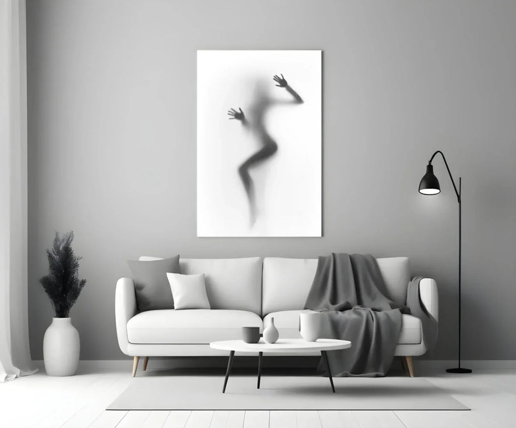 Woman Silhouette Glass Wall Art - LUXARTDECO
