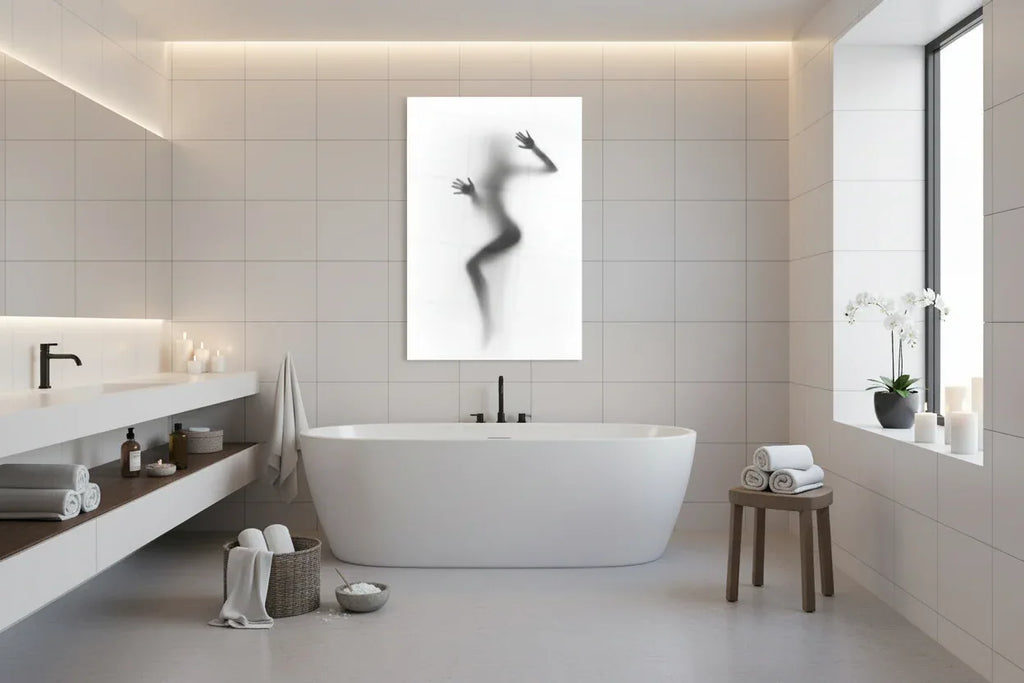 Woman Silhouette Glass Wall Art - LUXARTDECO