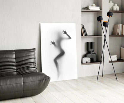 Woman Silhouette Glass Wall Art - LUXARTDECO
